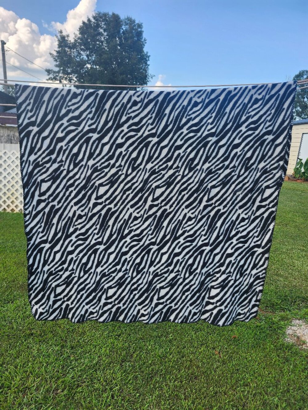 zebra print throw lightwieght blanket size 70" x 48"